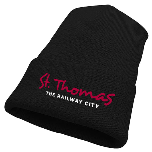 St. Thomas Adult Primary Acrylic Cuffed Knit Toque - Black