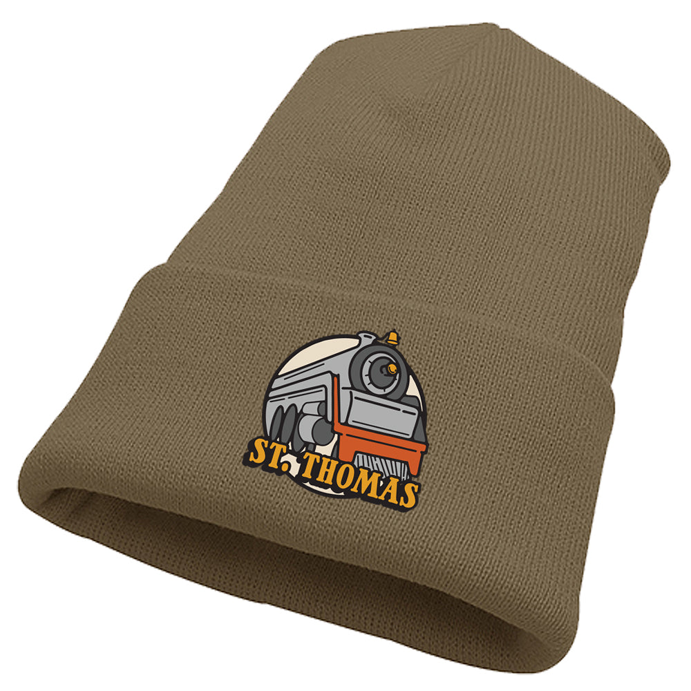 St. Thomas Adult Train Acrylic Cuffed Knit Toque - Camel