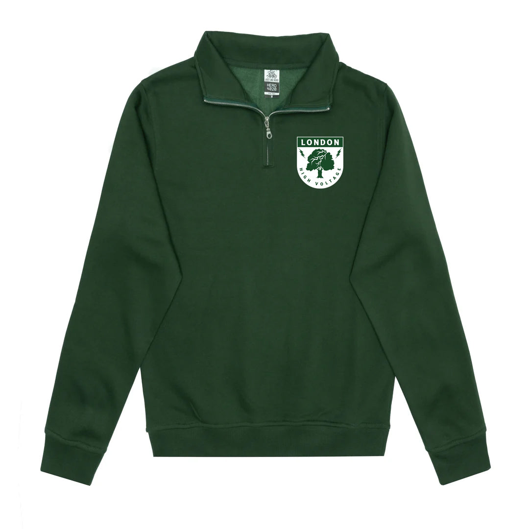 VOLT Hockey London Adult Quarter Zip Sweatshirt - Forest Green