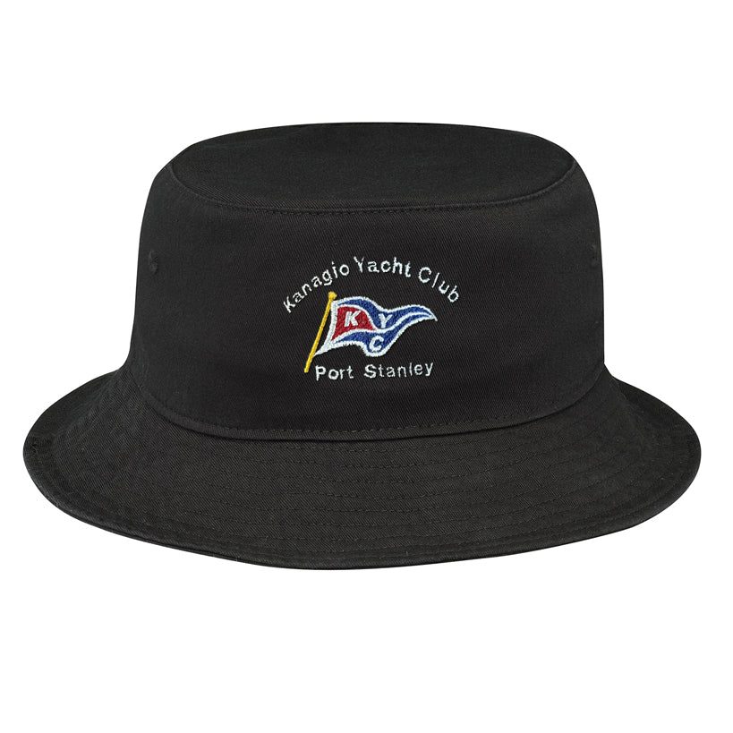 Kanagio Yacht Club Adult Garment Washed Cotton Bucket Hat - Black