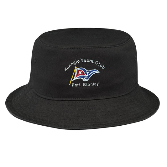 Kanagio Yacht Club Adult Garment Washed Cotton Bucket Hat - Black