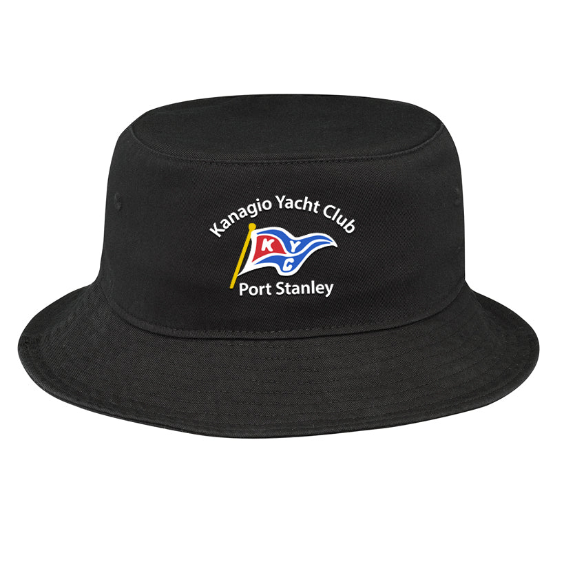 Kanagio Yacht Club Adult Garment Washed Cotton Bucket Hat - Black