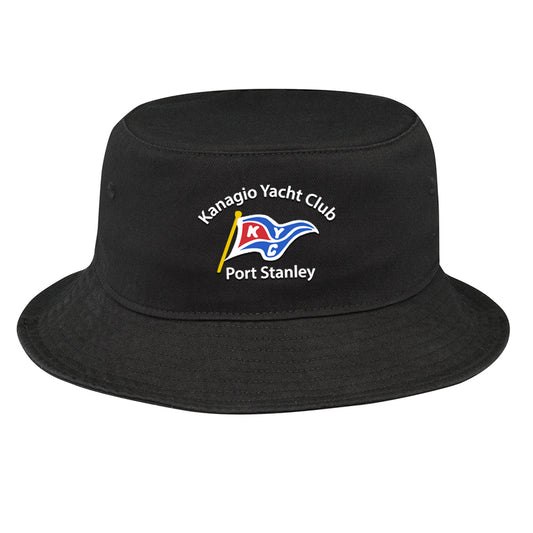 Kanagio Yacht Club Adult Garment Washed Cotton Bucket Hat - Black