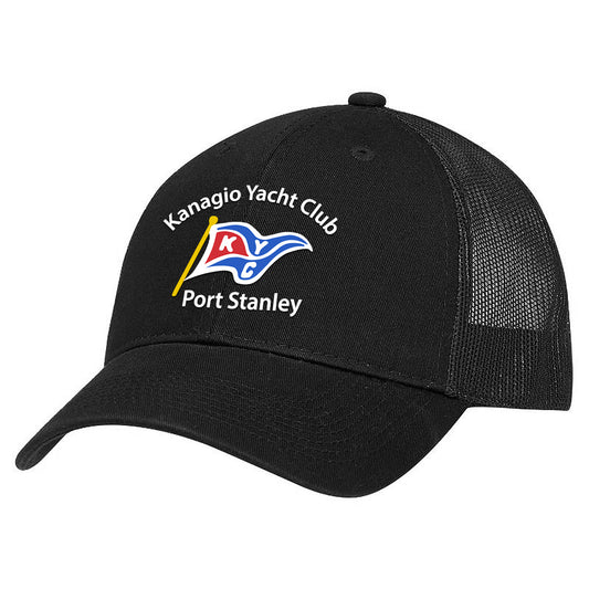 Kanagio Yacht Club Adult Twill Mesh Adjustable Cap - Black