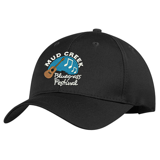 Mud Creek Bluegrass Festival Adult Cotton Twill Adjustable Cap Black