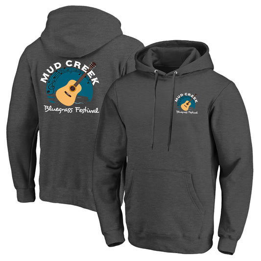 Mud Creek Bluegrass Festival Adult Hooded Sweatshirt Dark Heather
