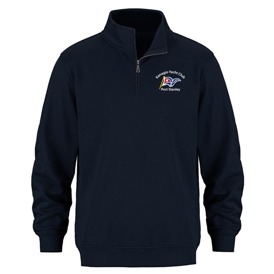 Kanagio Yacht Club Adult Quarter Zip Sweatshirt - Navy