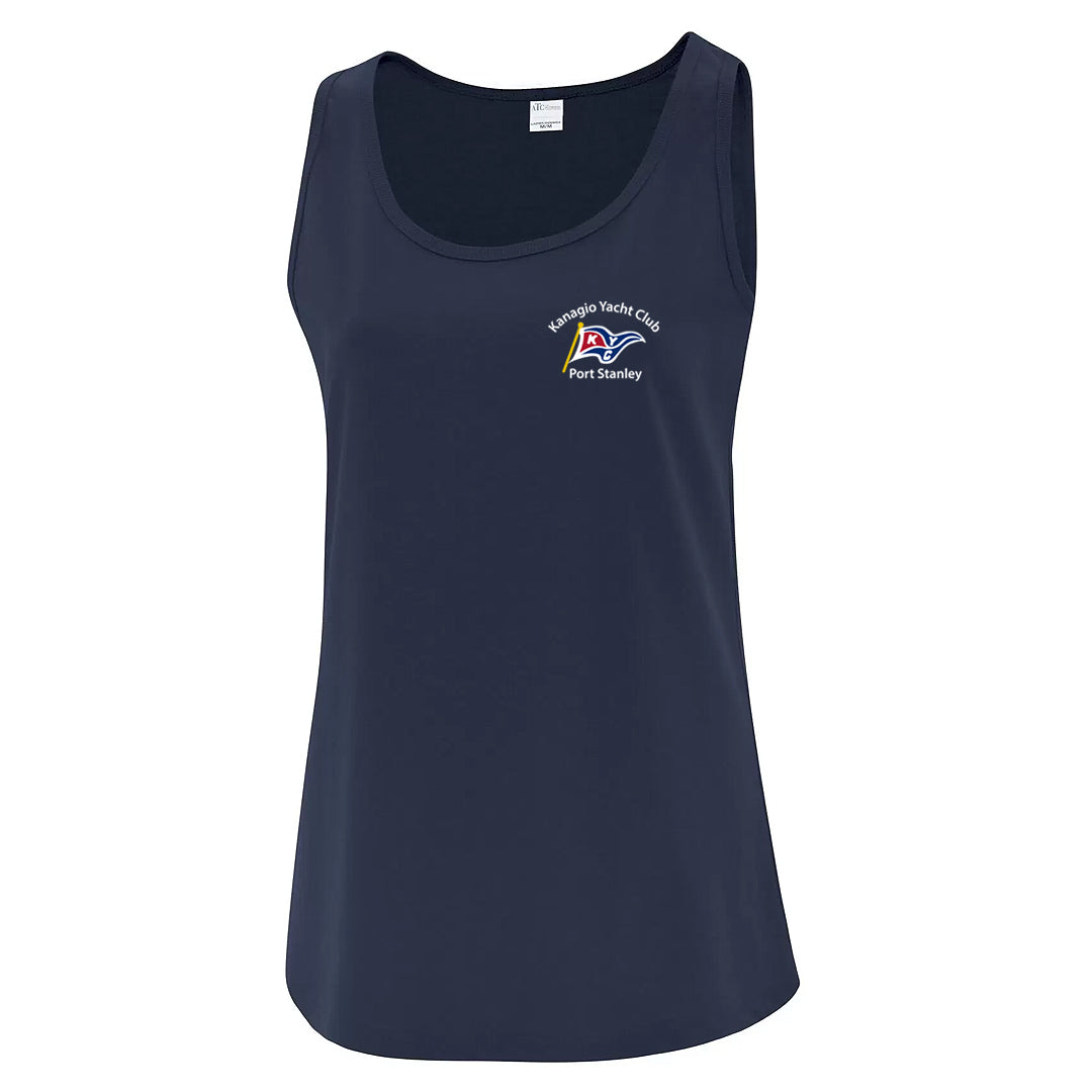 Kanagio Yacht Club Ladies' Cotton Tank Top - Navy