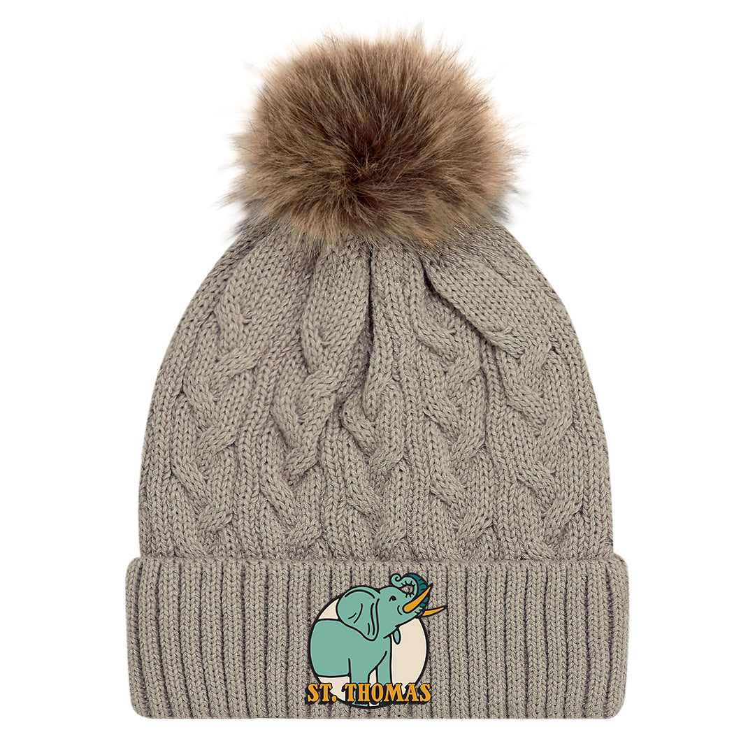 St. Thomas Adult Primary Cuffed Knit Toque with Pom