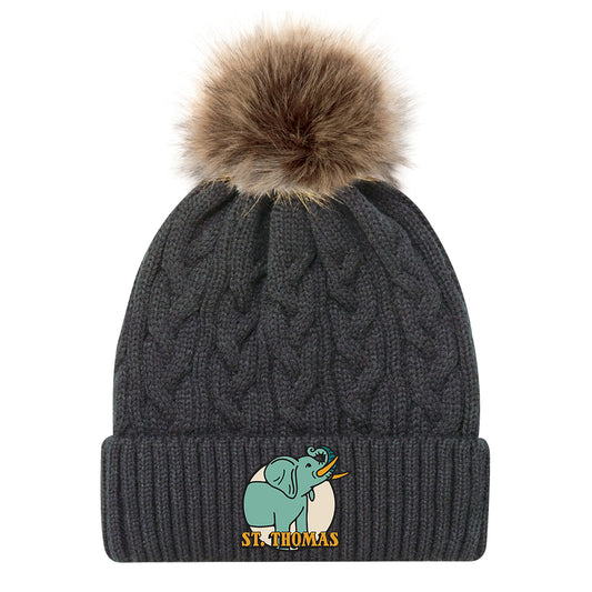 St. Thomas Adult Primary Cuffed Knit Toque with Pom