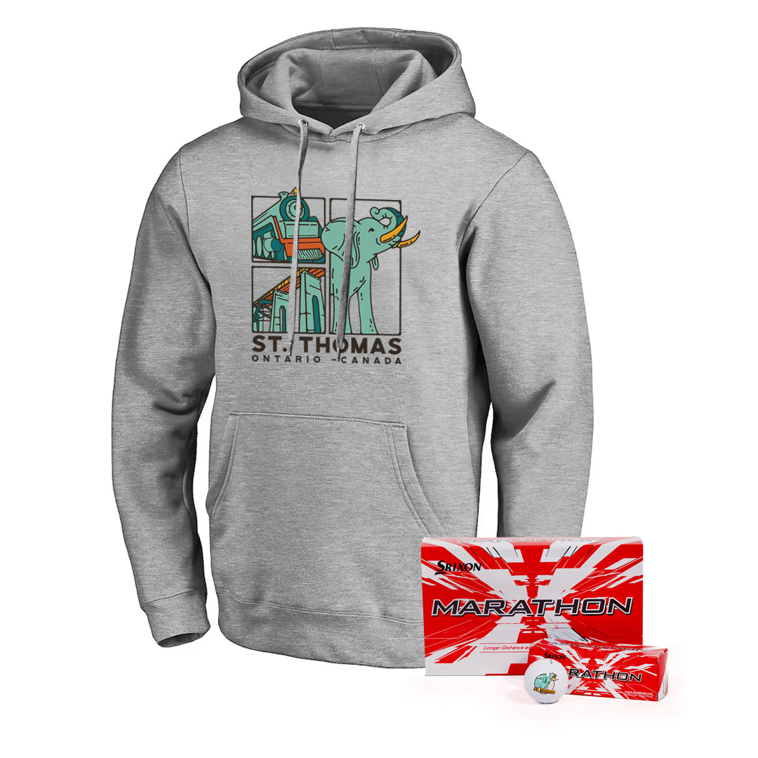 St. Thomas Adult Primary Hooded Sweatshirt & Golf Ball Set Combo