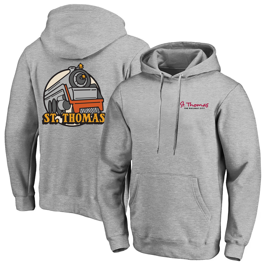 St. Thomas Adult Train Hooded Sweatshirt Sport Grey