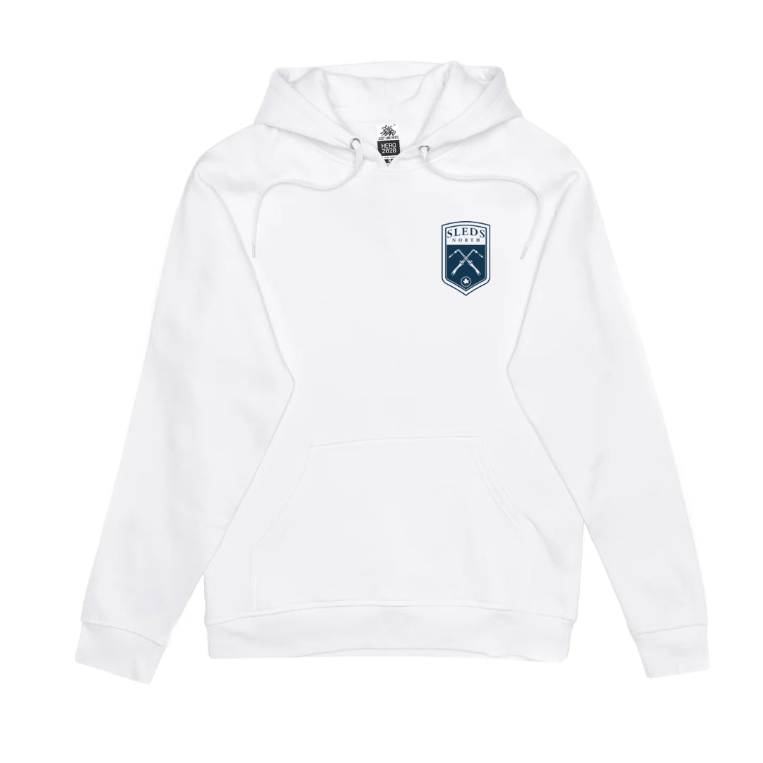 Sleds North Kustoms at the Mansion Adult Hoodie - White