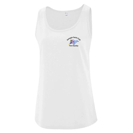 Kanagio Yacht Club Ladies' Cotton Tank Top - White