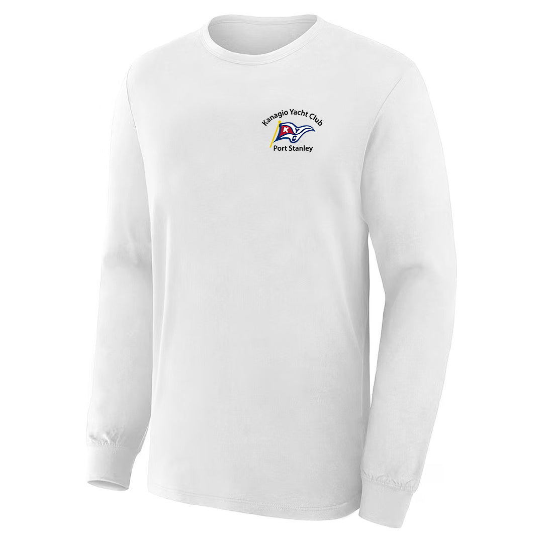 Kanagio Yacht Club Adult Long Sleeve T-Shirt - White