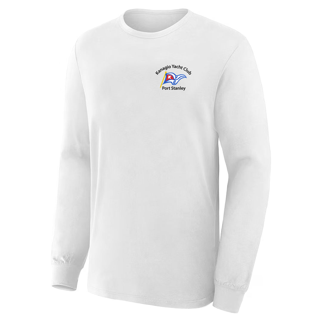 Kanagio Yacht Club Adult Long Sleeve T-Shirt - White